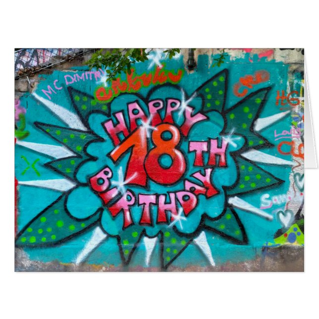 Happy 18th Birthday Graffiti (Front Horizontal)