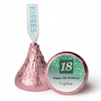 Happy 18th Birthday Green Glitter Sweet Gorgeous Hershey®'s Kisses®