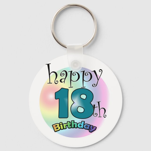 Happy 18th Birthday Keychain (Front)