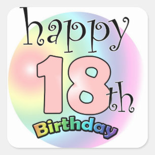 Happy 18th Birthday (king) Square Sticker