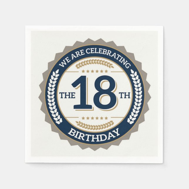 Happy 18th Birthday Napkins (Front)