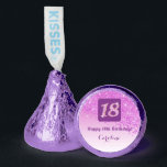 Happy 18th Birthday Pink Glitter Sweet & Gorgeous Hershey®'s Kisses®<br><div class="desc">Glamorous Falling Pink Glitter with pink gradient and shiny stars.
Great for a fun 18th Birthday Party.</div>