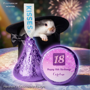 Happy 18th Birthday Pink Glitter Sweet Hershey®'s Kisses®