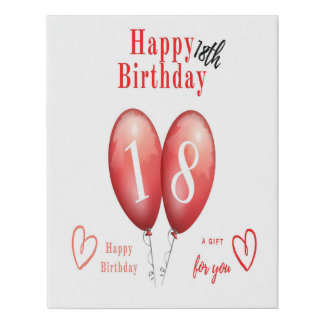 Happy 18th Birthday Print for Her