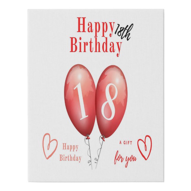 Happy 18th Birthday Print for Her (Front)