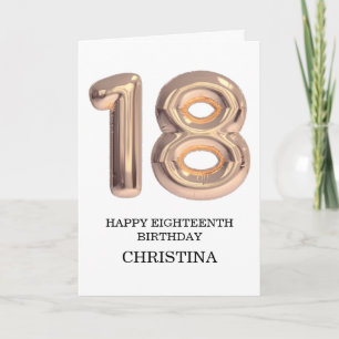 Happy 18th Birthday Rose Gold Girl  Personalized Card