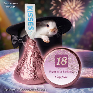 Happy 18th Birthday Rose Gold Glitter Sweet Hershey®'s Kisses®