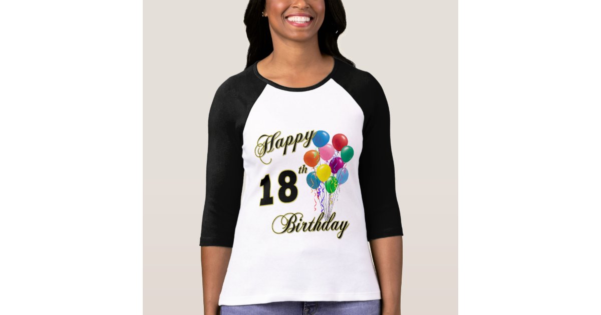 Happy 18th Birthday T-shirt With Balloons 