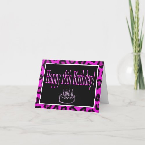 Happy 18th Birthday With Hot Pink Leopard Spots Card