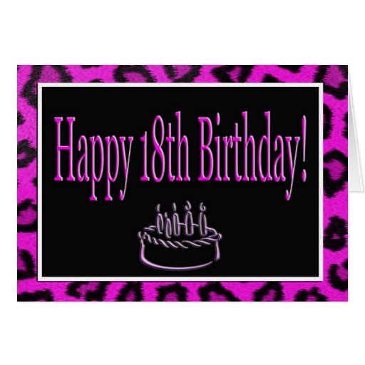 Happy 18th Birthday With Hot Pink Leopard Spots Stationery Note Card ...