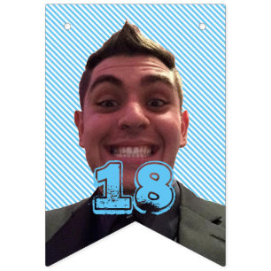 Happy 18th Birthday with Photograph Bunting Flags