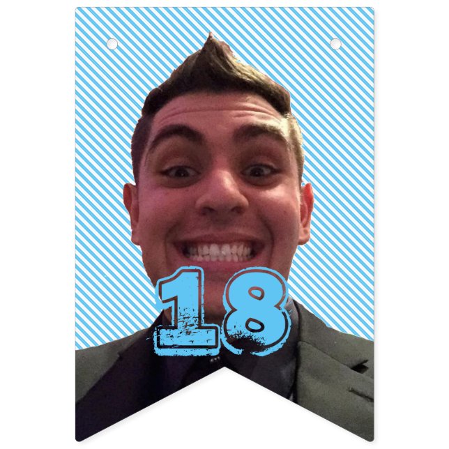 Happy 18th Birthday with Photograph Bunting Flags (First Flag)