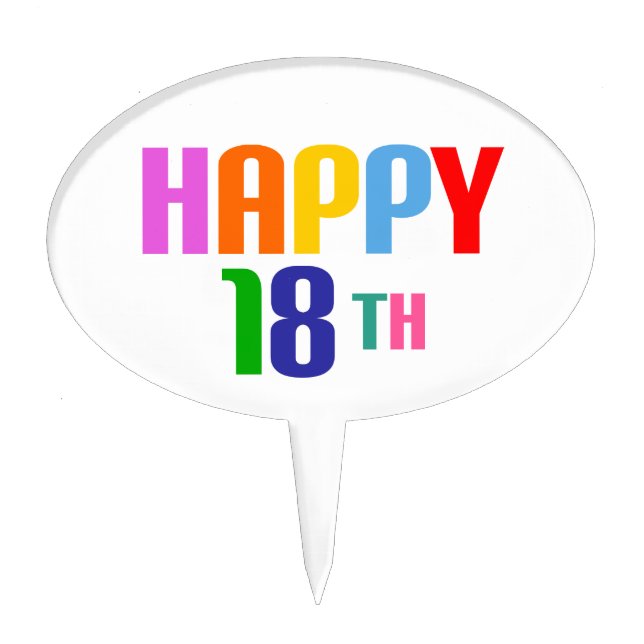 Happy 18th cake topper (Front)