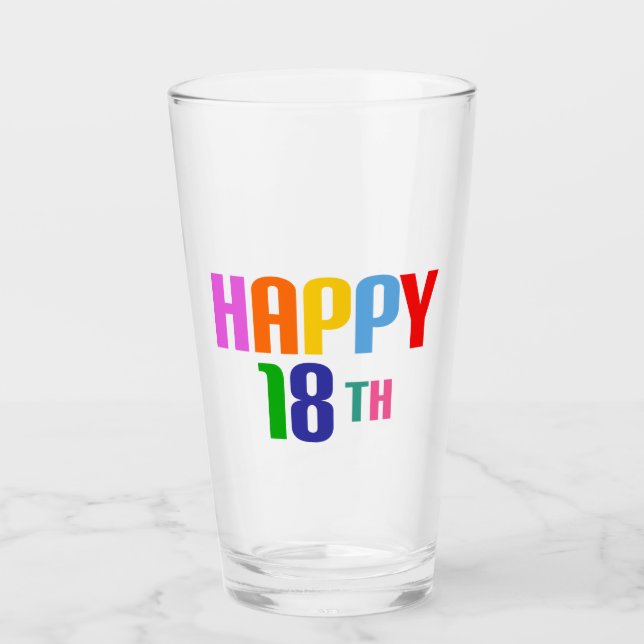 Happy 18th glass (Front)