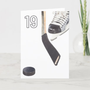 Happy 19th Birthday Ice Hockey Greeting Card