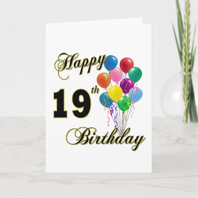 Happy 19th Birthday Merchandise Card (Front)
