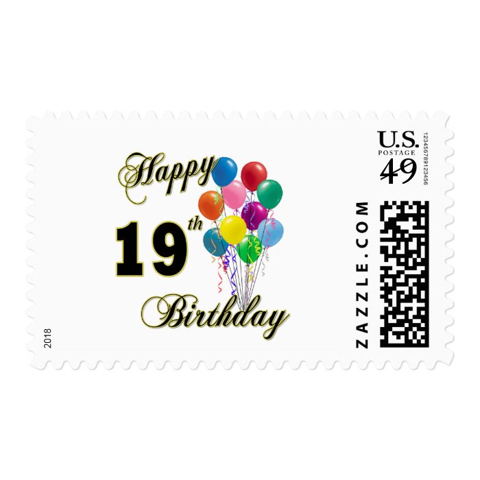 Happy 19th Birthday Merchandise Stamp