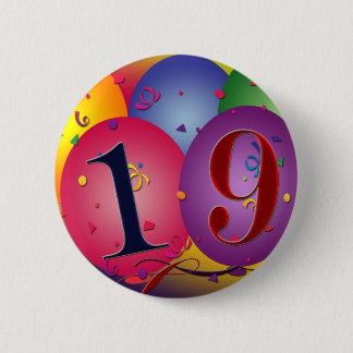 Happy 19th birthday pinback button