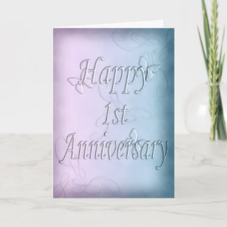 Happy 1st Anniversary (anniversary card) Card