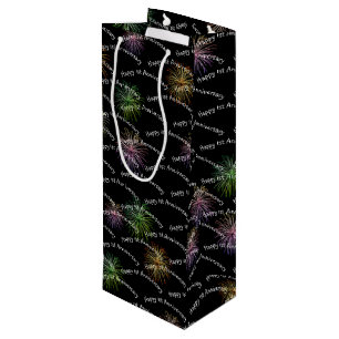 Happy 1st Anniversary Fireworks Wine Gift Bag