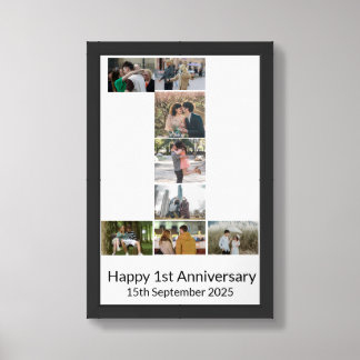 Happy 1st Anniversary Photo Frame  Framed Art