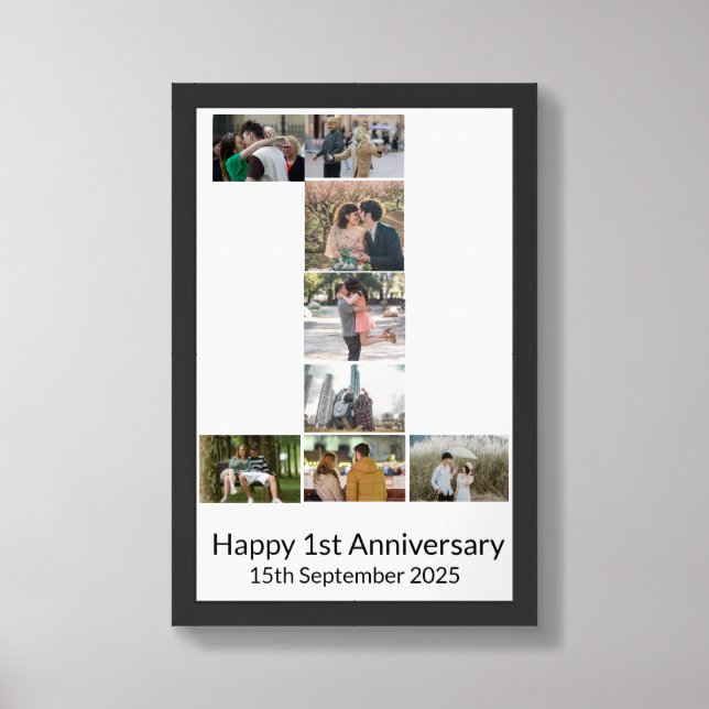 Happy 1st Anniversary Photo Frame  Framed Art (Framed Front)