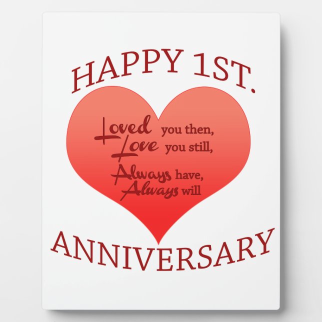 Happy 1st. Anniversary Plaque (Front)