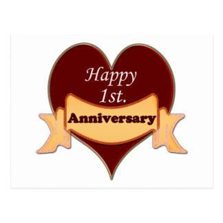 Happy 1st. Anniversary Postcard