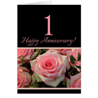 Happy 1st Anniversary roses Card