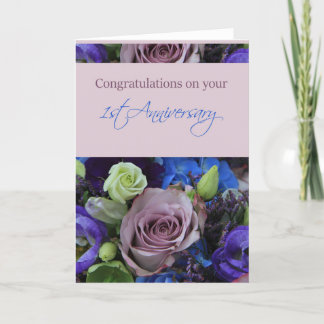 Happy 1st Anniversary roses Card