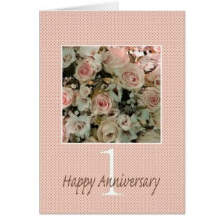 Happy 1st Anniversary roses Card