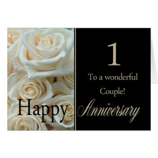 Happy 1st Anniversary roses Card