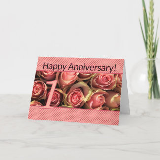 Happy 1st Anniversary roses Card