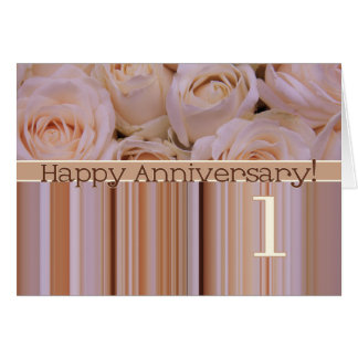 Happy 1st Anniversary roses Card