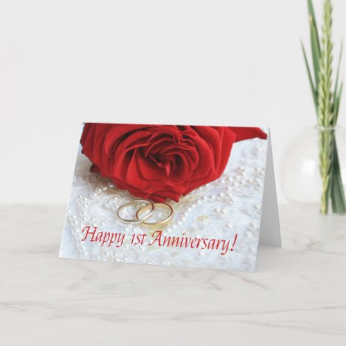 Happy 1st Anniversary roses Card