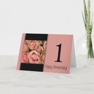 Happy 1st Anniversary roses Card