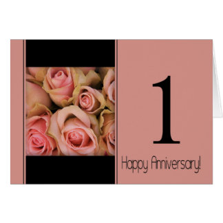 Happy 1st Anniversary roses Card