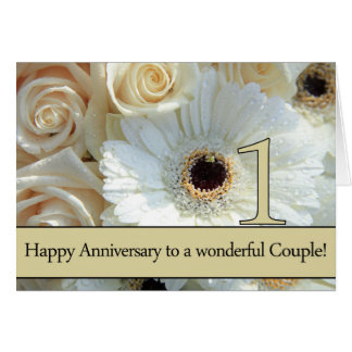 Happy 1st Anniversary roses Card