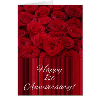 Happy 1st Anniversary roses Card