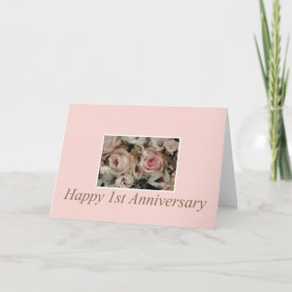 Happy 1st Anniversary roses Card
