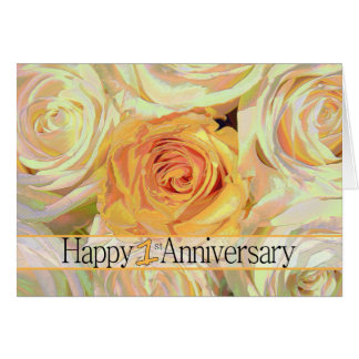Happy 1st Anniversary roses Card