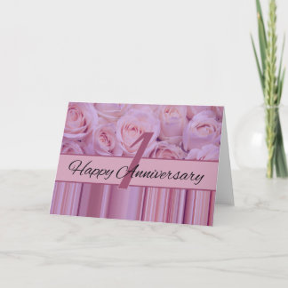 Happy 1st Anniversary roses Card