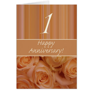 Happy 1st Anniversary roses Card
