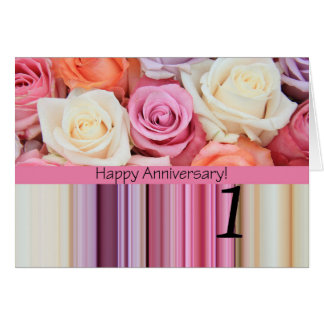 Happy 1st Anniversary roses Card