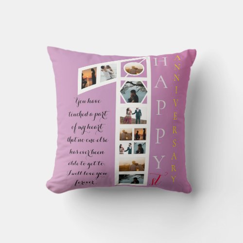 Happy 1st Anniversary Throw Pillow gift for hubby