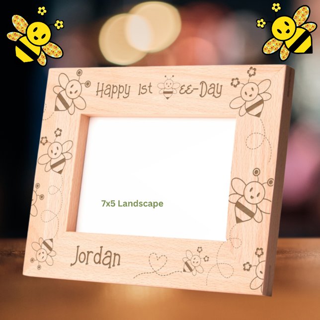 Happy 1st Bee-Day Personalized Engraved Frames (Creator Uploaded)