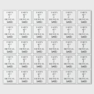 HAPPY 1ST BIRTHDAY; Art Deco Style; Custom Name Wrapping Paper