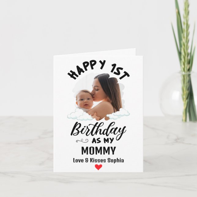 Happy 1st Birthday as my Mommy Custom Photo Holiday Card (Front)