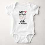 Happy 1st Birthday as my Mommy With Baby elephant Baby Bodysuit<br><div class="desc">Happy 1st Birthday as my Mommy Love & Kisses,  Baby elephant with a custom name</div>