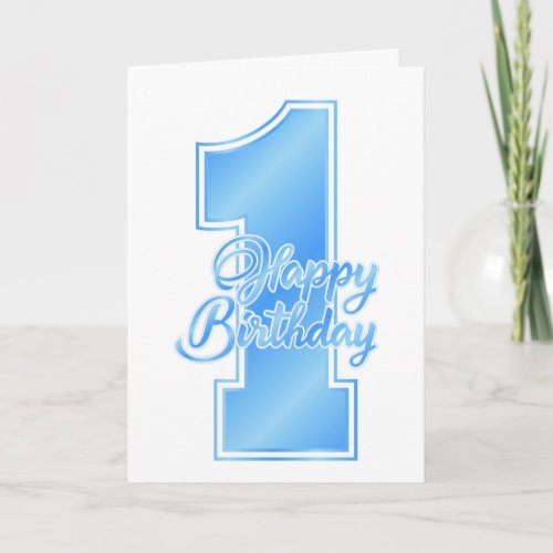 Happy 1st Birthday Blue Boy Card